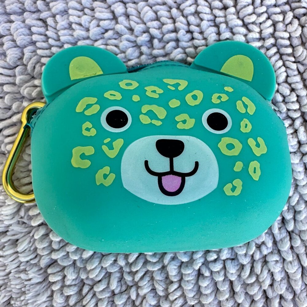 Style Lab Girl Green Blue Rubber Bear Animal Silicone Coin Purse